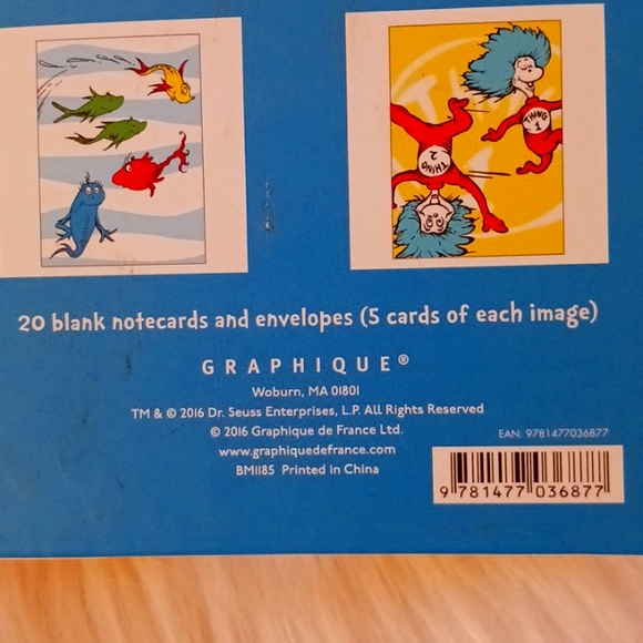 Dr. SUESS 20 Blank Notecards & Envelopes by Graphique de France - Picture 3 of 4